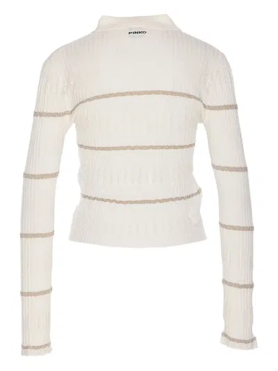 Pinko Jannu Long Sleeves Polo In White