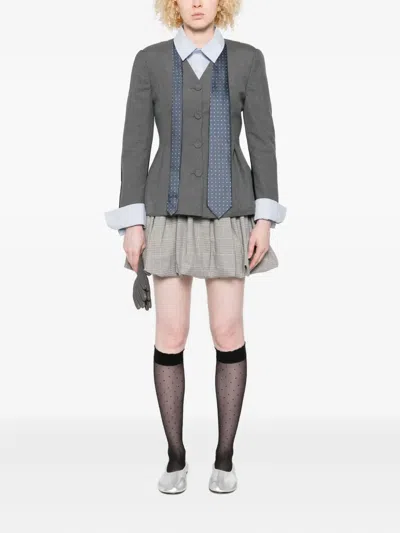 Vivetta Button-front Panelled Jacket In Gray