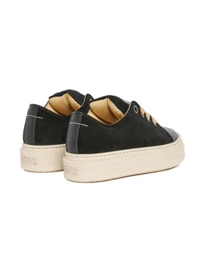 Mm6 Maison Margiela Suede-leather Sneakers In Black