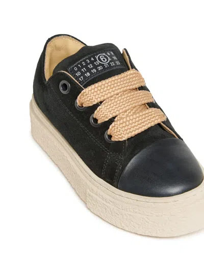 Mm6 Maison Margiela Suede-leather Sneakers In Black