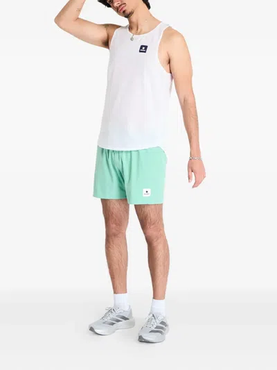 Saysky Elasticated-waistband Mesh-panel Shorts In Blue