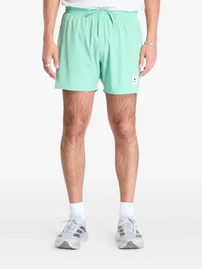 Saysky Elasticated-waistband Mesh-panel Shorts In Blue