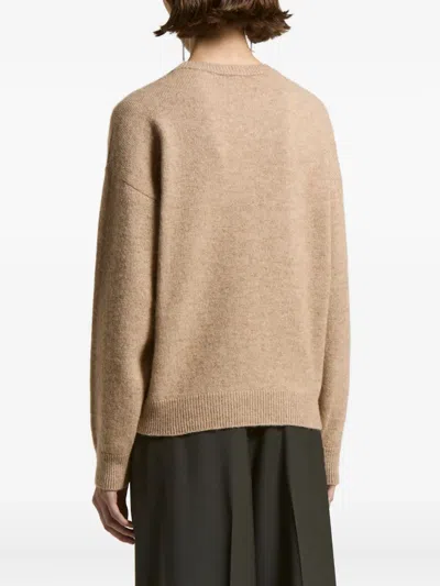 Peserico Sequin-embellished Diamond-pattern Sweater In Brown