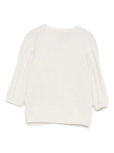 La Stupenderia Cable-knit Cardigan In White