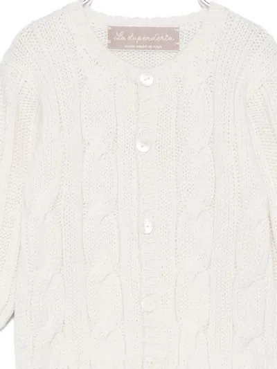 La Stupenderia Cable-knit Cardigan In White