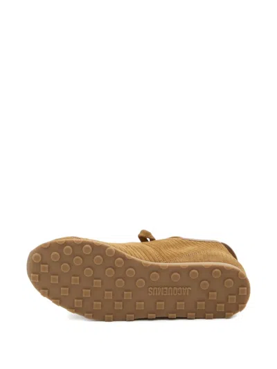 Jacquemus Les Tennis Sneakers In Soft Crocodile-embossed Suede In Brown