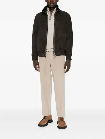 绒面皮飞行员夹克