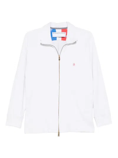 Pre-owned Jc De Castelbajac 2000s Pirate-print Zip-up Sweatshirt In White