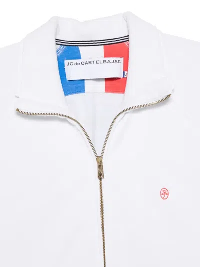 Pre-owned Jc De Castelbajac 2000s Pirate-print Zip-up Sweatshirt In White