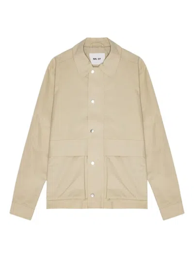 Nn07 Paulo Press-stud Overshirt In Neutral