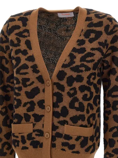 Sun 68 Sweater Sun68 Woman Color Beige In Animal Print