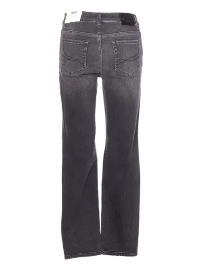 Liu •jo Faded Trousers With Belt Loops And Rivets In Gray