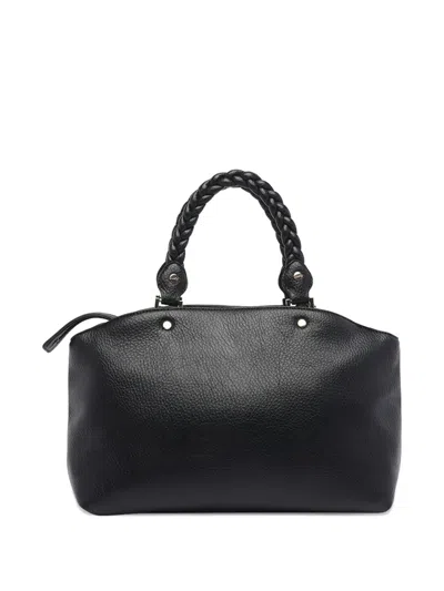 Liu •jo Liu Jo Black Braided Leather Handle Bag In Black