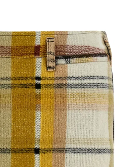 Missoni Plaid Mini Skirt Belt Loops In Brown