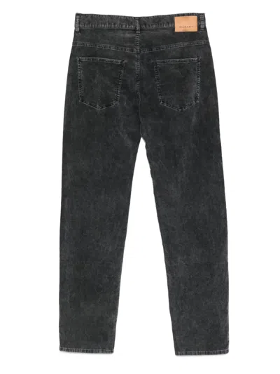 Isabel Marant Logo-patch Trousers In Gray