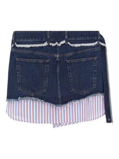 Meryll Rogge Belted Denim Skirt In Black