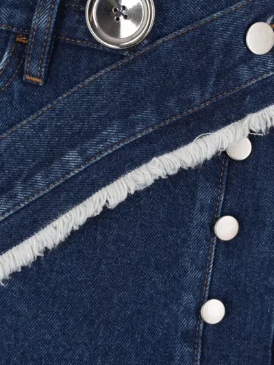 Meryll Rogge Belted Denim Skirt In Black