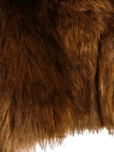 Blumarine Coats Caramel/black In Brown