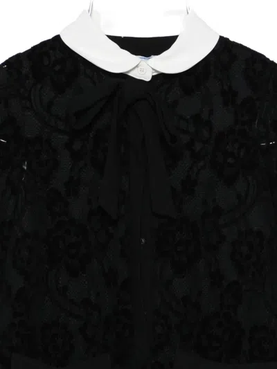 Mi Mi Sol Floral-lace Dress In Blue