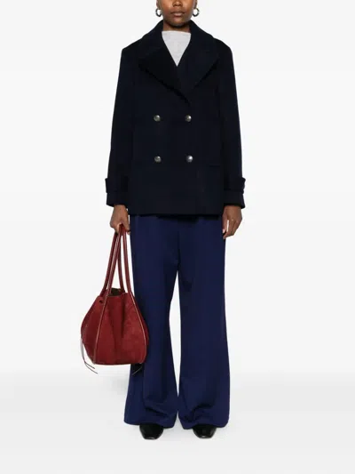 Eric Bompard Double-breasted Notched-lapel Coat In Black