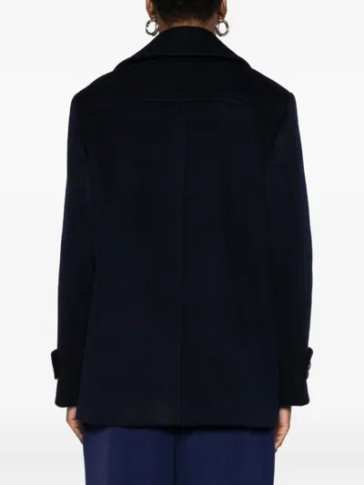Eric Bompard Double-breasted Notched-lapel Coat In Black