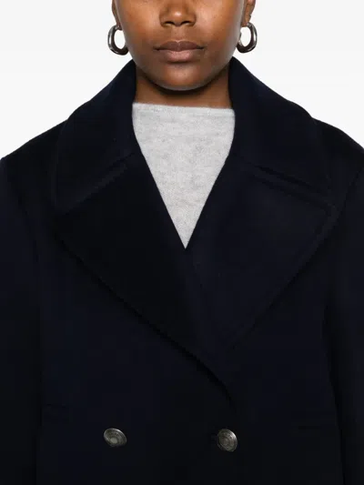 Eric Bompard Double-breasted Notched-lapel Coat In Black