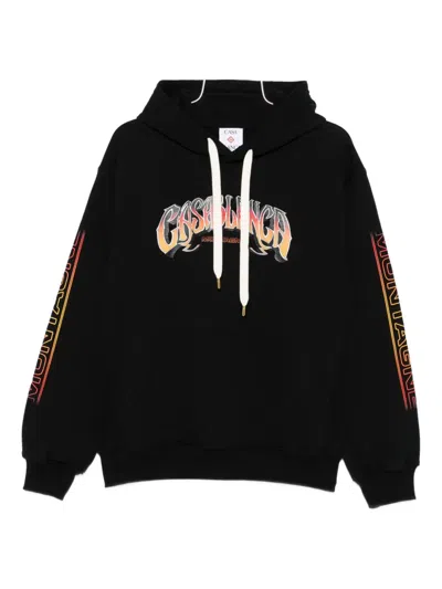 Casablanca Printed Hooded Sweatshirt In Black