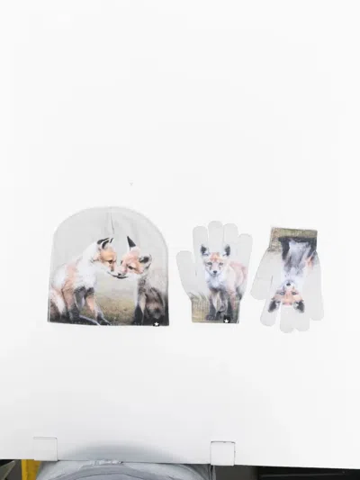 Molo Fox-print Hat Set (set Of Two) In Gray