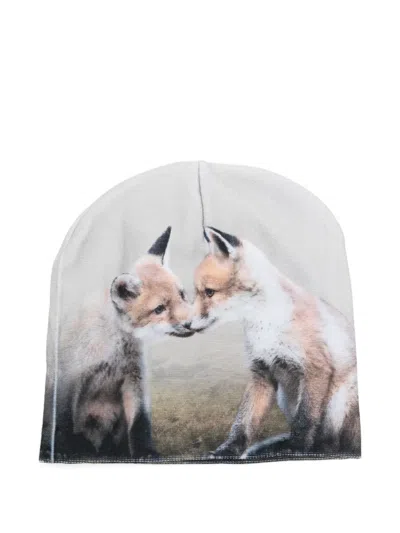 Molo Fox-print Hat Set (set Of Two) In Gray