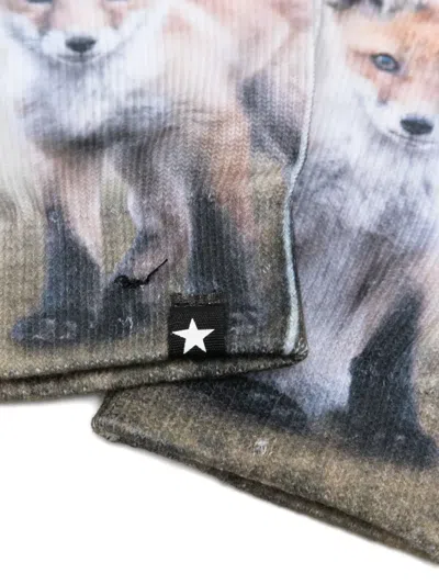 Molo Fox-print Hat Set (set Of Two) In Gray