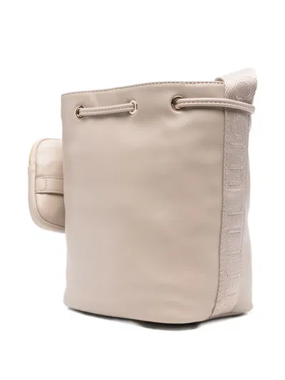 Liu •jo Chain-detail Drawstring Bucket Bag In Metallic