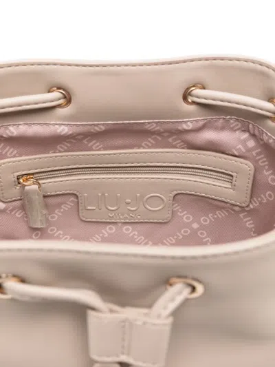 Liu •jo Chain-detail Drawstring Bucket Bag In Metallic