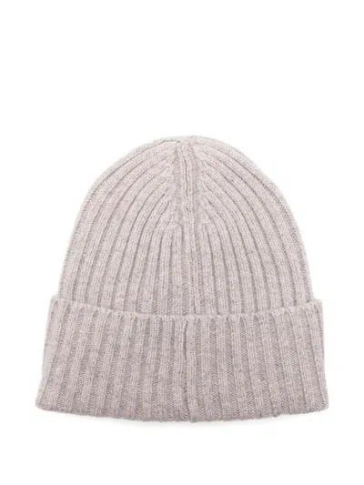 Molo Ribbed Logo-patch Beanie Hat In Gray