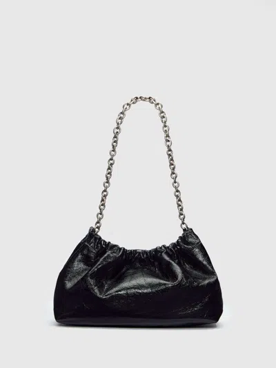 Reformation Dahlia Shoulder Bag Black Leather In Black