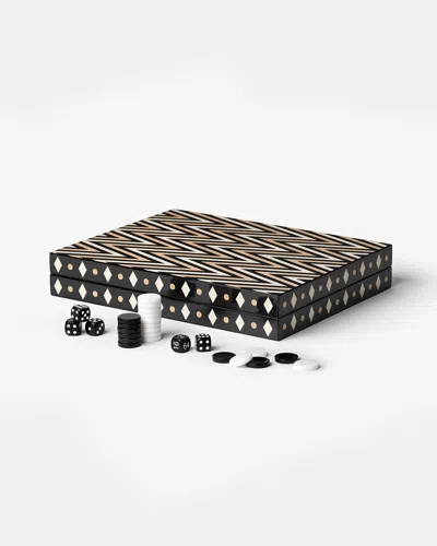 Printworks Lacquered Backgammon In Black