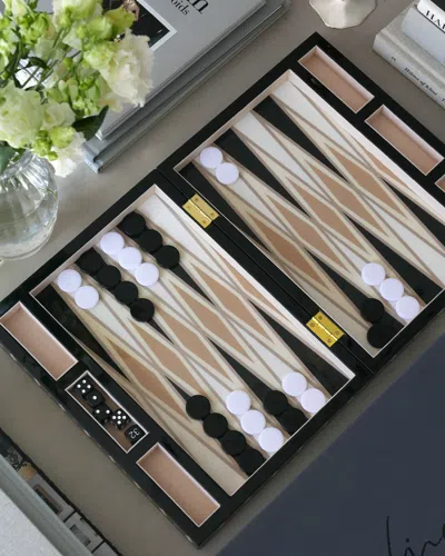 Printworks Lacquered Backgammon In Black
