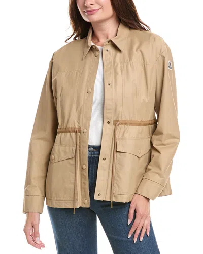 Moncler Saulon Cotton Blend Field Jacket In Beige