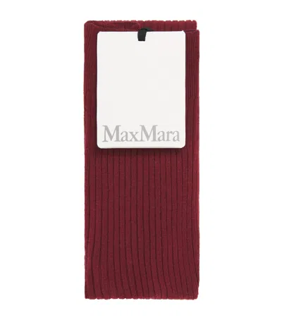 Max Mara Rib-knit Tights In Red