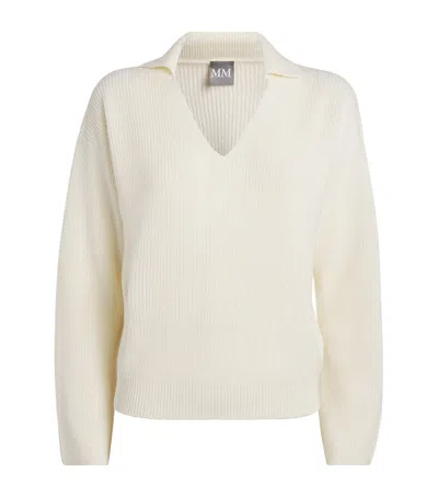 Mm Max Mara Virgin Wool Acceso Sweater In Neutral