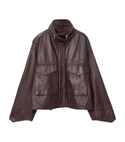 Allsaints Clay Leather Jacket In Burgundy