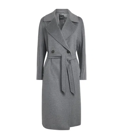Weekend Max Mara Double-breasted Wool Mid-length Coat In Gray
