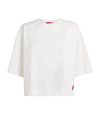 Max & Co Cotton Cropped T-shirt In White