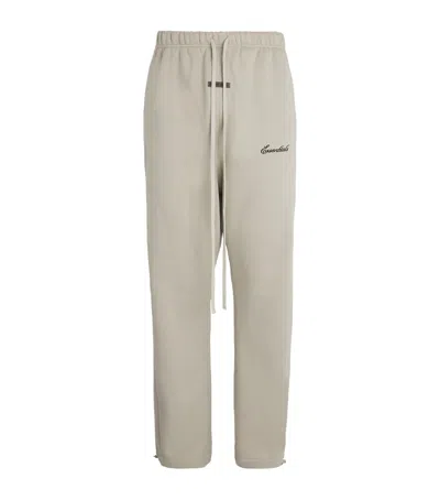 Essentials Cotton-blend Open-cuff Sweatpants In Gray
