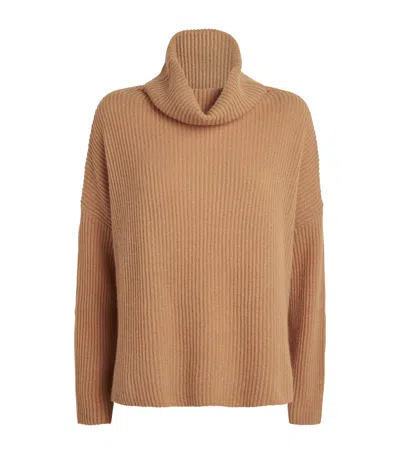 Max & Co Cashmere Rollneck Sweater In Brown