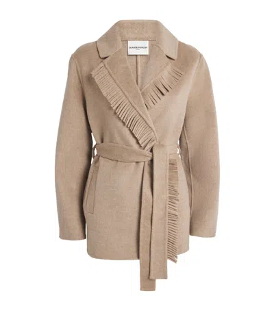 Claudie Pierlot Wool-blend Fringe Jacket In Neutral