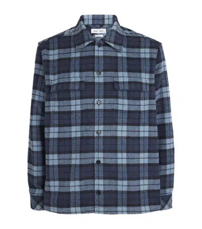 Samsoe & Samsoe Wool-blend Check Sacastor Overshirt In Multi