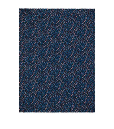 Saint Laurent Leopard Print Scarf In Multi