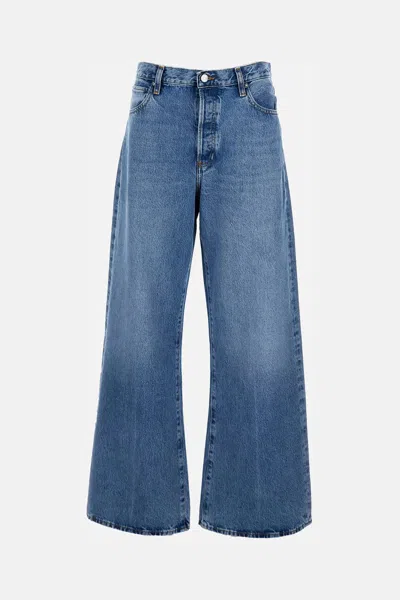 Frame Denim Pixie Easy Lucite Wide Flare Jean In Blue