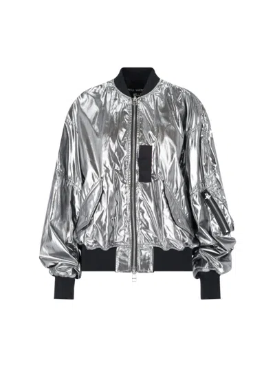 Junya Watanabe Metallic Effect Bomber Jacket In Silver