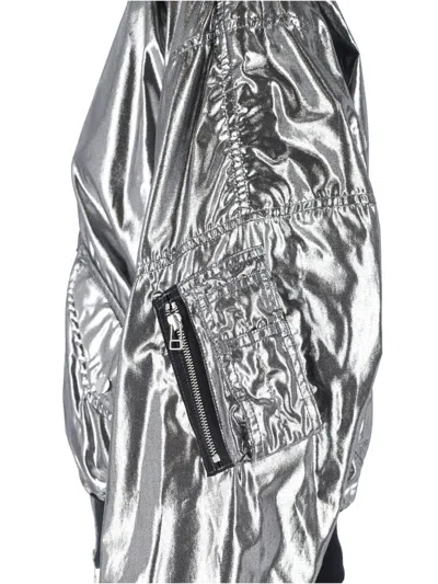 Junya Watanabe Metallic Effect Bomber Jacket In Silver